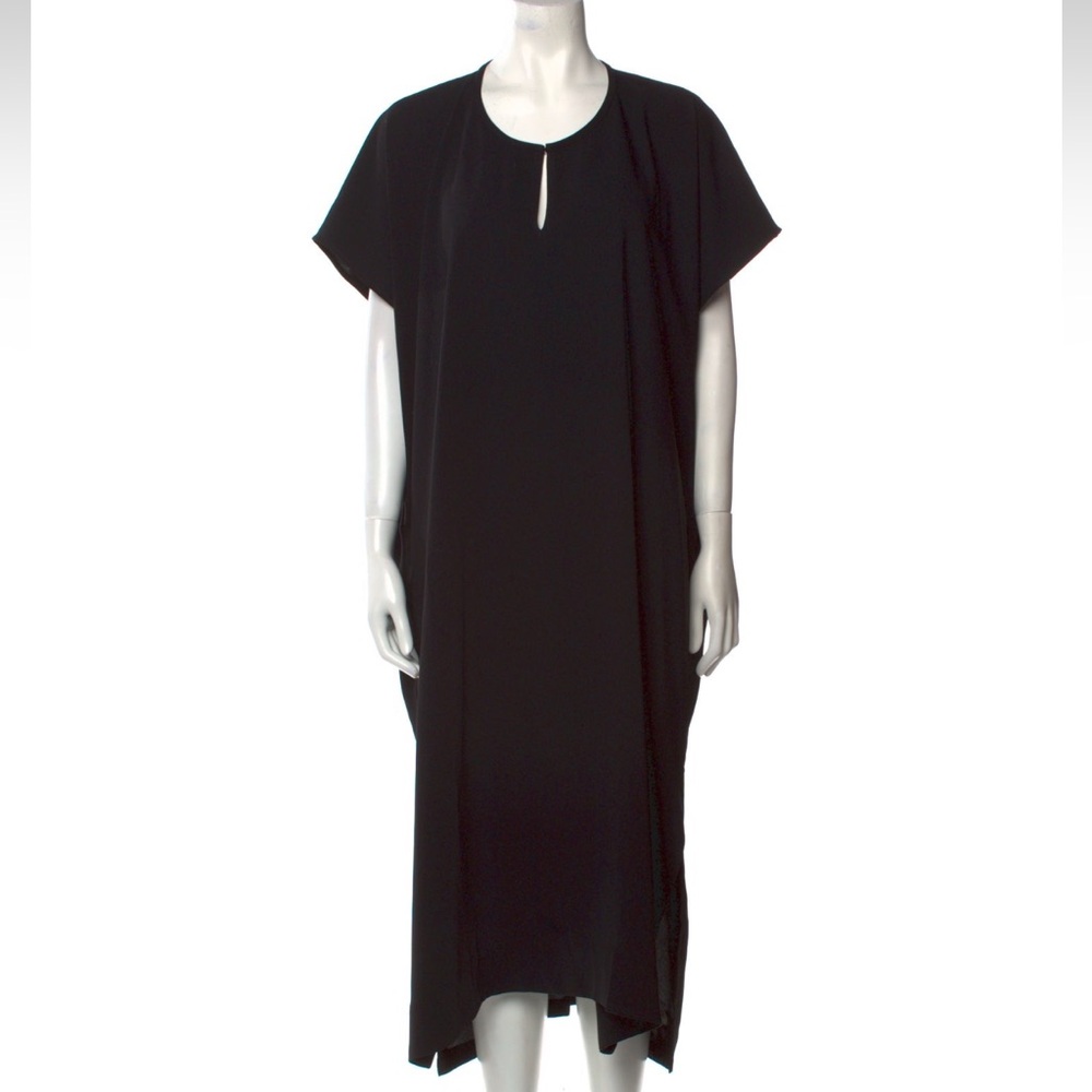 🐝 ROUCHA Crew Neck Elegant Black Women's Dress- One Size